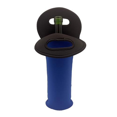 Bituinra Blue Neoprene Wine Bottle Bag - Tote & Cooler for Drinks
