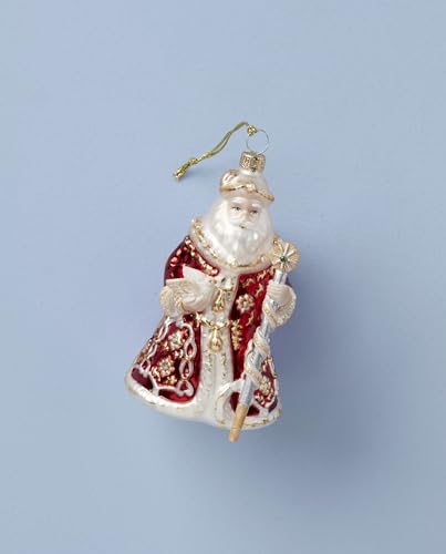 Blown Glass Santa Ornament - Holiday Christmas Decorations, Lenox