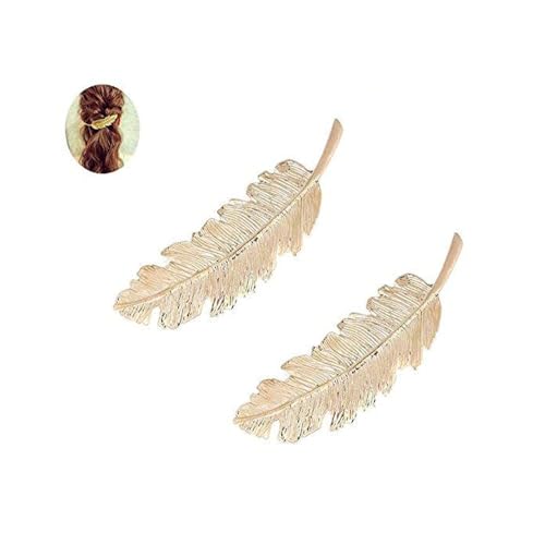 2-Piece Gold Vintage Leaf Hair Clips & Barrettes Hair Jewelry