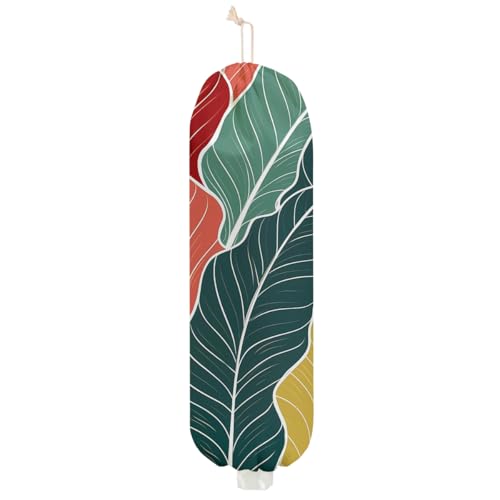 Palm Leaves Plastic Bag Holder - Wall-Mounted Grocery Bag Organizer