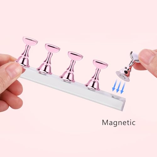 Magnetic Nail Art Practice Stand Holder with Double-Sided Tape Pink