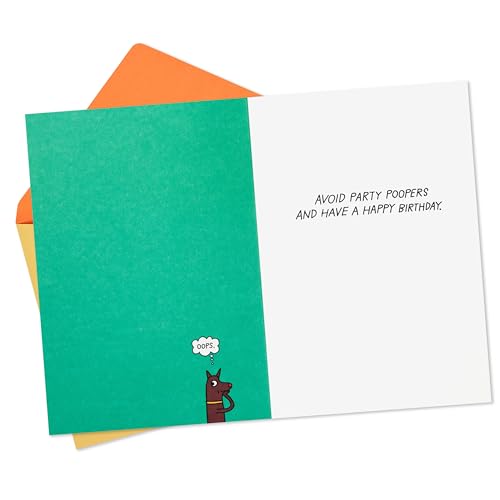 Hallmark Funny Birthday Card - Avoid Party Poopers Design