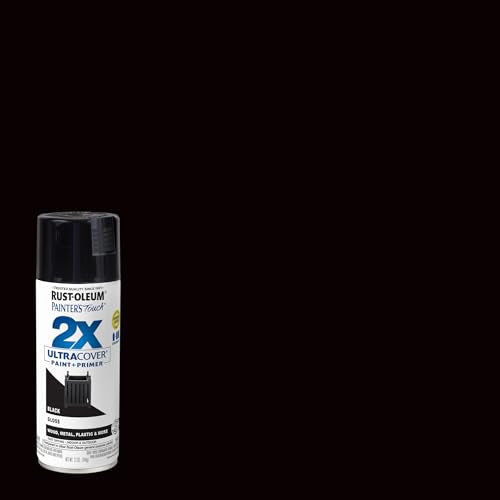 Rust-Oleum Painter's Touch 2X Ultra Cover Spray Paint, Gloss Black, 12 oz