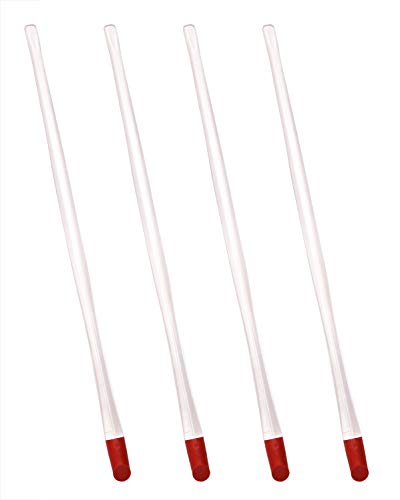 Nail Cuticle Pusher 4 Pack with Soft Red Rubber Tip & Plastic Handle
