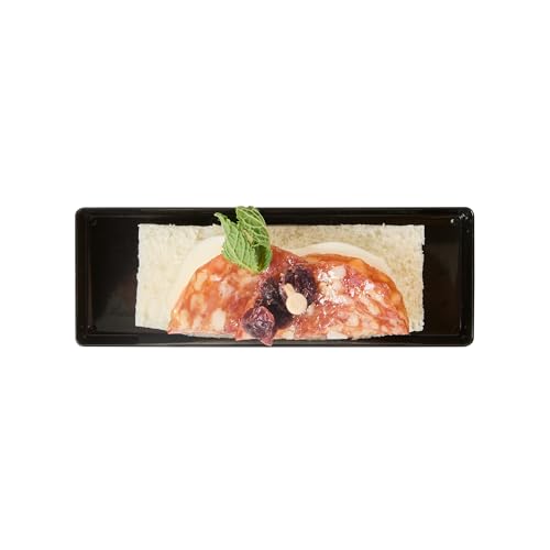 Restaurantware 5.2 x 1.8 Inch Mini Tasting Plates 100 Disposable Rectangle Plastic Plates - Durable Stylish Black Plastic Hors D'oeuvre Serving Plates For Desserts Or Appetizers At Parties