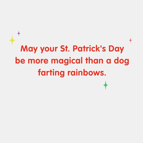 Funny St. Patrick's Day Card - Dog Tooting Rainbows