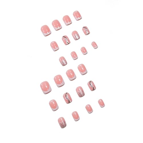 Valentine Press on Nails French Tip Short Square False Nails