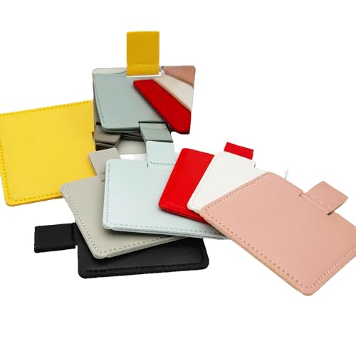 Unbreakable Pocket Mirror with PU Leather Case Mini Handheld Mirror