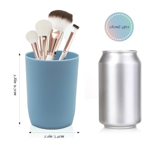 Stackable 4-Pack Plastic Bathroom Tumbler Cups - 280ml BPA-Free
