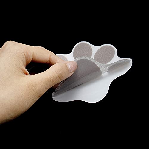 AUEAR 10 Pack Gray Adhesive Paw Print Bath Treads - Non-Slip Stickers