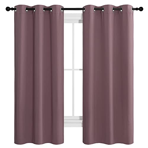 NICETOWN Dry Rose Blackout Curtains, 42" x 68" - 2 Panels, Thermal Insulated Room Darkening Drapes