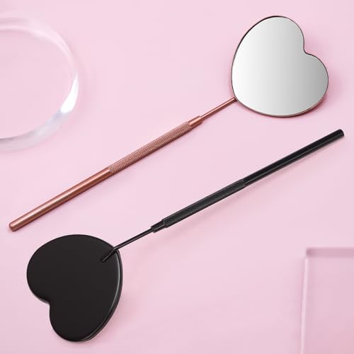 Pink Heart Shaped Eyelash Mirror - 2.2 Inch Lash Extension Tool for Beauty