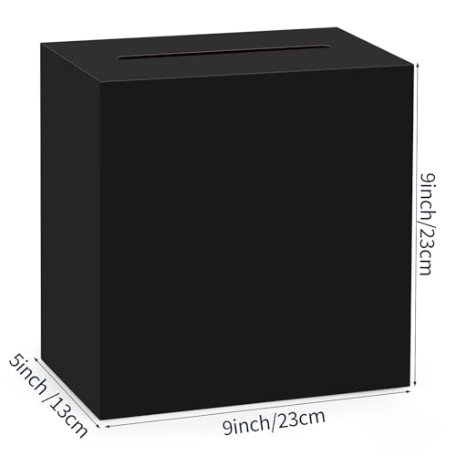Abilat Black Card Box for Wedding Reception and Party 9"x5"x9"
