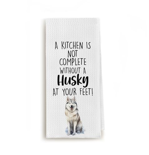 Zeghk Husky Dog Kitchen Towel - Funny Husky Decorative Dish Hand Towel 16x24 inch