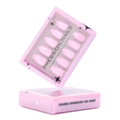 TOGZOM Pink Almond Press on Nails - 30Pcs Glossy Gel Acrylic Fake Nails