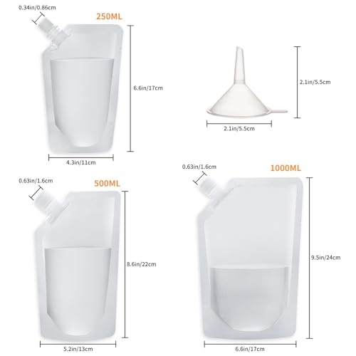 BPA-Free Reusable Plastic Flasks - Leak-Proof Juice Bags (Pack of 16)