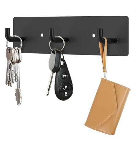 Black Key Holder Wall Mount with 3 Hooks – RELBRO