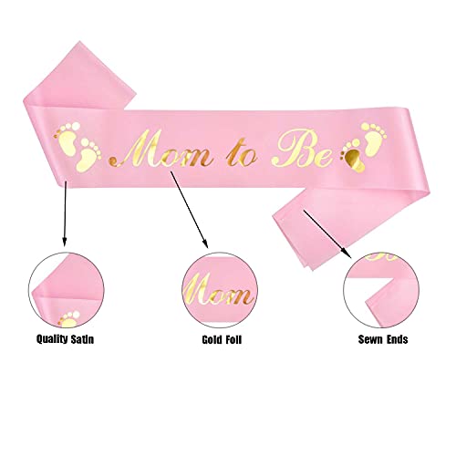 Mom to Be Sash & Daddy to Be Badge Pins Set - Baby Shower Essentials