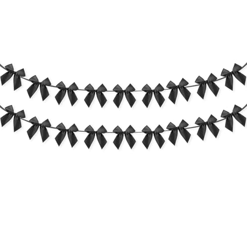 Black Bow Garland Banner Set - 2 PCS for Party Decorations