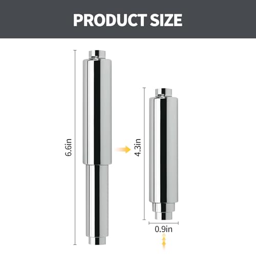 2PCS Adjustable Toilet Paper Holder Spring Rod - Durable Plastic Replacement Roller