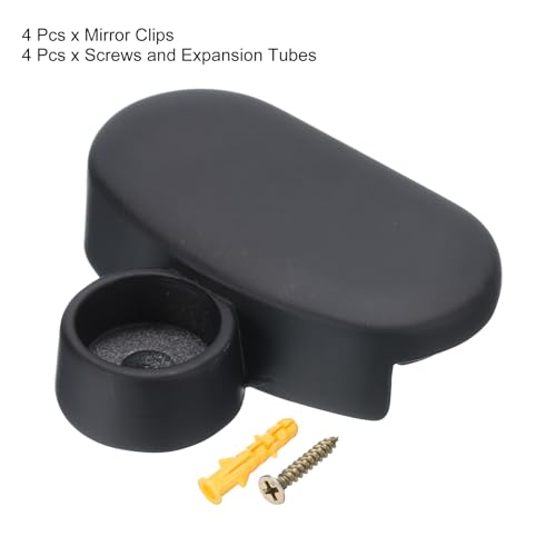 uxcell Mirror Clips, 4Pcs - Zinc Alloy Oval Holder Holders for Wall