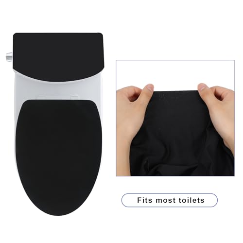 JJUNW Black Toilet Lid & Tank Cover Set - 2pcs Universal Fit