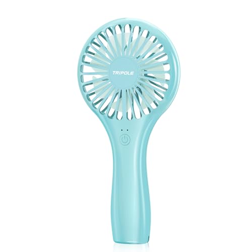 TriPole Portable Mini Handheld Fan - Rechargeable Personal Fan, Blue