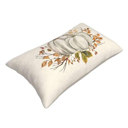 Fall Pumpkin Pillow Covers Set of 2 - 12x20 Inch Decorative Cushions