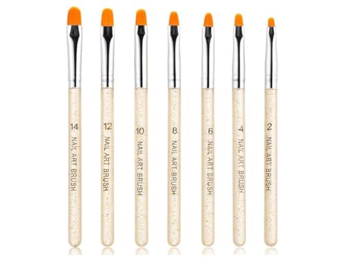 Aoshang 7Pcs UV Gel Nail Brush Set Poly Extension Painting Pens