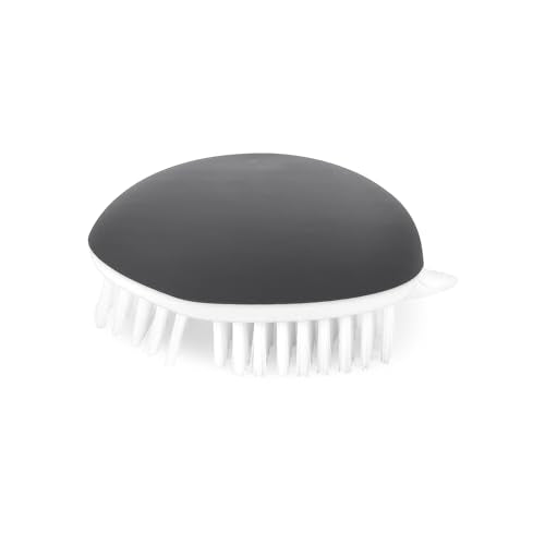 Vegetable Brush with Potato Eye Remover - Ergonomic Kitchen Scrubber, Grey