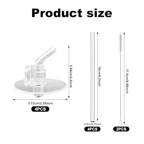 Replacement Straws for Thermos Funtainer 12 oz Bottles - 4 Pack