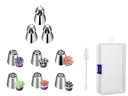 9pcs Russian Piping Tips Baking Set for Cake and Cupcake Decorating
