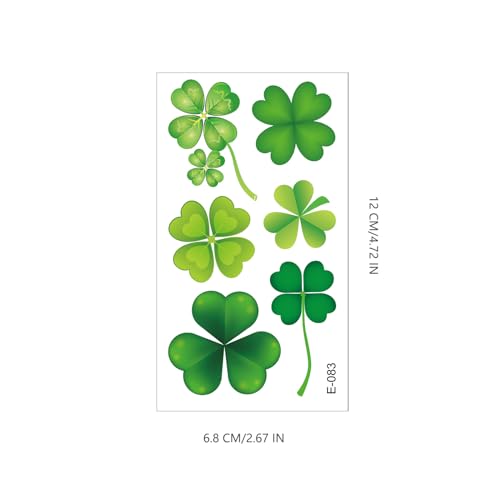 St. Patrick's Day Temporary Tattoos 10 Sheets Shamrock Irish Party Decals