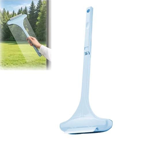 2-in-1 Window Screen Cleaning Brush with Extendable Handle & Squeegee