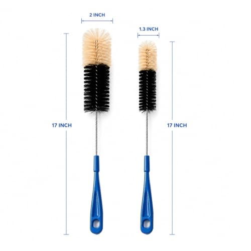 17-Inch Bottle Brush Set - 2 Pack with Soft Nylon Bristles