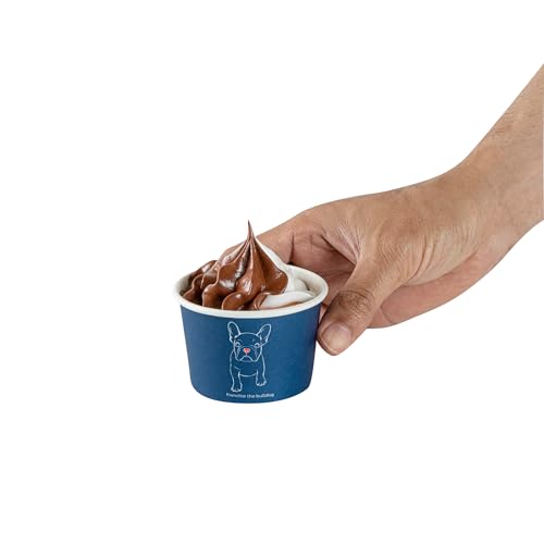 Restaurantware Coppetta 4-Ounce Dessert Cups, 200 Disposable Ice Cream Cups - Lids Sold Separately, Heavy-Duty, Frenchie Paper Frozen Yogurt Bowls, For Hot And Cold Foods
