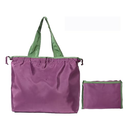 Large Capacity Reusable Grocery Tote Bag with Drawstring Top