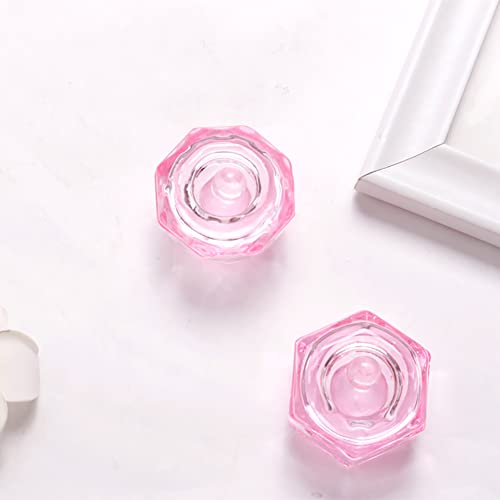 Glass Nail Dappen Dishes with Lids 2 Pcs Powder Liquid Holders