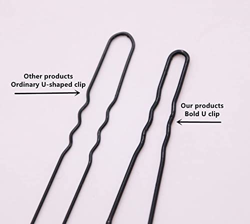 TAPBULL U Shaped Black Hair Pins - 60 Pack Metal Bun Pins with Storage Box
