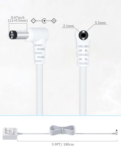 SoulBay 24V 0.5A Power Adapter for Essential Oil Diffusers, 5.9ft