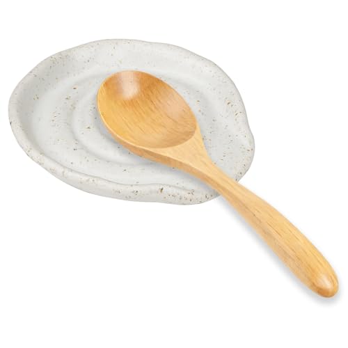 Large 5.1-Inch Ceramic Spoon Rest Holder for Kitchen Utensils