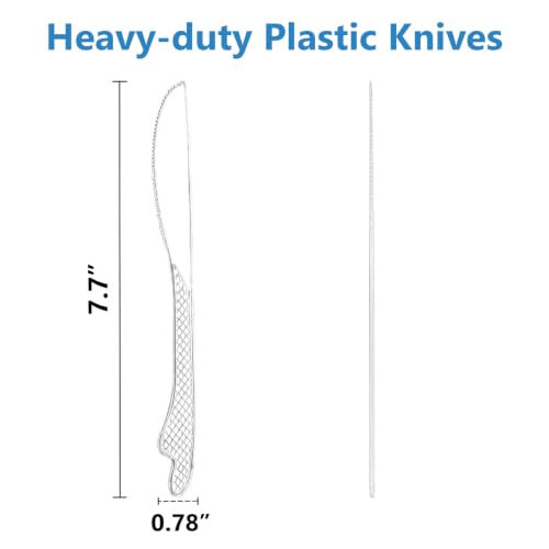 500 Heavy Duty Disposable Plastic Knives - Food-Grade, BPA-Free, Reinforced for Hot & Cold Use