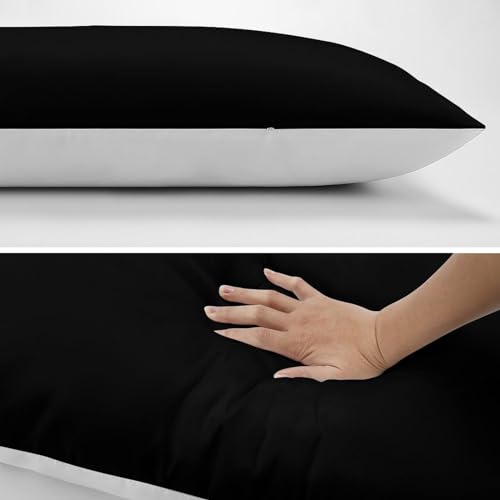 Personalized Body Pillow Cover 20x54 with Your Text & Photo - Pureblack