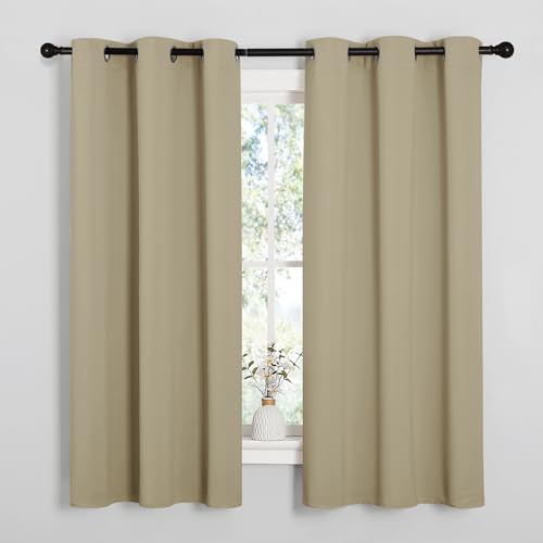 NICETOWN Cocoa Eggnog Blackout Curtains 42" x 63" - 2 Panels