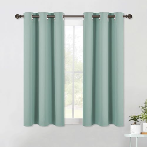 NICETOWN Blackout Curtains 2 Panels Seafoam 42x54 Inches Thermal Insulated Room Darkening Drapes