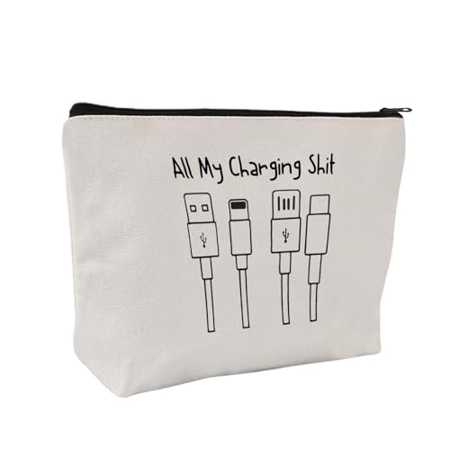 Canvas Zipper Pouch Travel Accessories Bag for Charging Essentials Style E