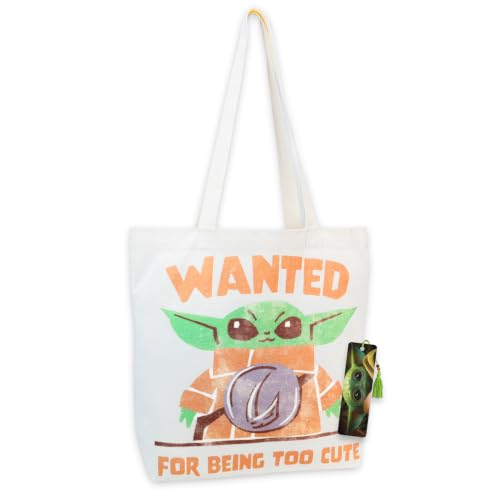 Baby Yoda Canvas Tote Bag - Eco-Friendly Star Wars Reusable Bag Set