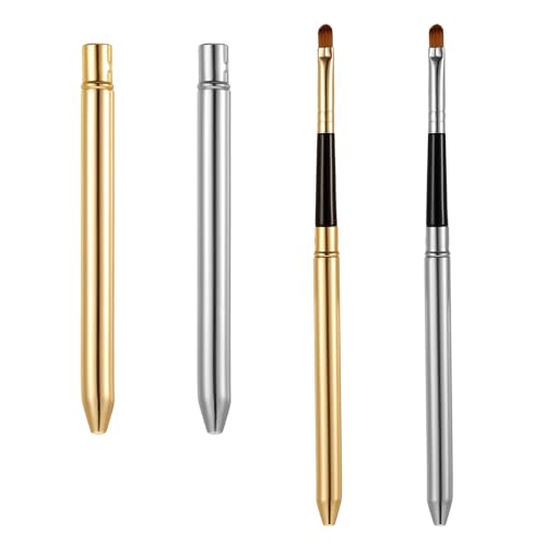 Sorcristy 2 Pcs Retractable Lip Brush with Cap for Travel Lipstick