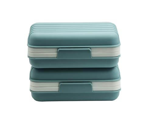 2 Pack Travel Soap Case Holder - Leakproof Portable Soap Box with Drain