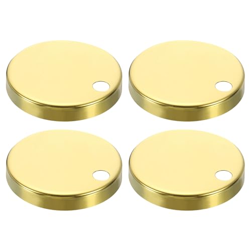 uxcell 4Pcs Gold Stainless Steel Toilet Seat Hinge Covers, 60mm
